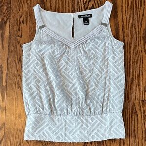 White House Black Market Silver Patterned Blouse - Size XXS